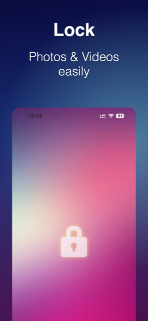 Photo Locker screen: lock photos and videos easily behind Face ID or a passcode